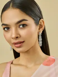 Kushal's Fashion Jewellery Embellished Bridal Sky Blue Gold-Plated  Zircon Pendant Set