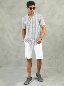 beevee Striped Shirt Collar Shirt With Shorts