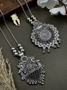 NAMAN ARTS Set Of 2 Silver-Plated Necklace