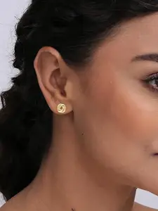 LeCalla 925 Sterling Silver Gold-Plated Contemporary Shaped Studs