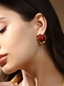 SOHI Gold-Plated Contemporary Artificial Stones Studded The Zor Studs