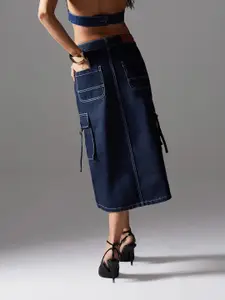 Miss Chase Denim Midi Skirt