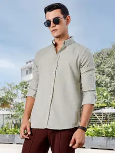 Thomas Scott Men Premium Fit Button-Down Collar Textured Casual Shirt