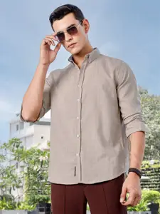 Thomas Scott Men Premium Fit Button-Down Collar Textured Casual Shirt