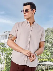 Thomas Scott Men Premium Fit Button-Down Collar Textured Casual Shirt