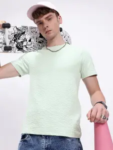 Kook N Keech Men Self Design T-shirt