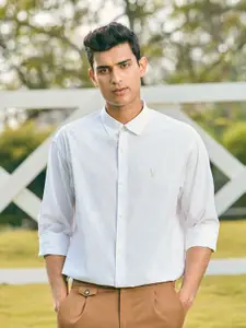 U.S. Polo Assn. Men Tailored Fit Spread Collar Solid Cotton Formal Shirt