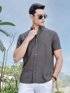 Thomas Scott Men Premium Regular Fit Button-Down Collar Textured Casual Shirt