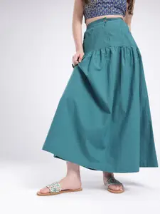 glitchez Women Gathered A-Line Maxi Skirt