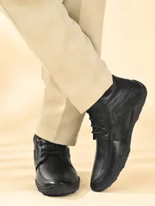 LOUIS STITCH Men Genuine Leather Ultra Lightweight Mid-Ankle Derby Shoes