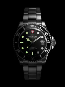 SWISS MILITARY HANOWA Men Round Dial & Stainless Steel Straps Automatic Swiss Made Watch