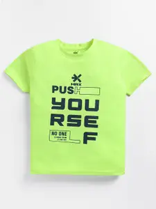 HRX by Hrithik Roshan Boys Typography Printed Rapid Dry Sports T-shirt
