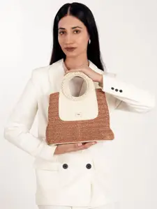 HIE Women Lana Textured Structured Vegan Leather Hand Bag Tote Bag