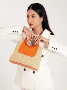 HIE Women Lana Textured Structured Vegan Leather Hand Bag Tote Bag