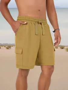 NOBERO Men Loose Fit Pure Cotton Cargo Shorts