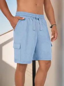 NOBERO Men Loose Fit Pure Cotton Cargo Shorts