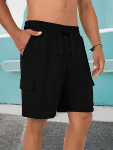 NOBERO Men Loose Fit Pure Cotton Cargo Shorts