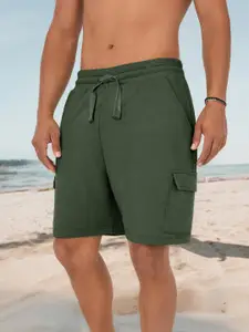 NOBERO Men Loose Fit Pure Cotton Cargo Shorts