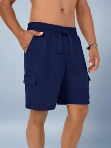 NOBERO Men Loose Fit Pure Cotton Cargo Shorts