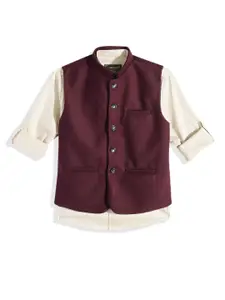 CHARCHIT Boys Nehru Jacket With Shirt