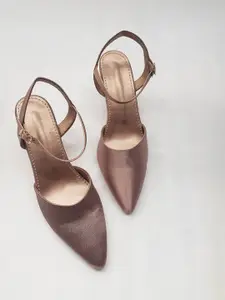 PURPLEHUNT Women Pointed Toe Slim Heeled Pumps with Buckle