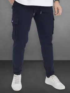 DIVISIVE Men Cotton Relaxed Straight Leg Easy Wash Cargos Trousers