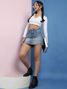 Belliskey Women Pure Cotton A-Line Mini Skirt