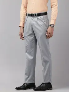 Van Heusen Men Custom Fit Pleated Formal Trousers
