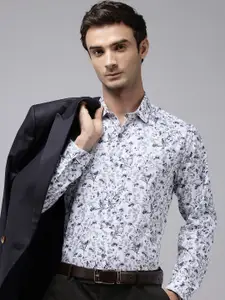 Van Heusen Slim Fit Floral Printed Pure Cotton Formal Shirt