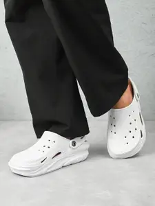 HRX by Hrithik Roshan Men White Self Design Clogs
