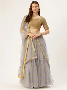 Ethnovog Embellished Sequinned Unstitched Lehenga & Blouse With Dupatta