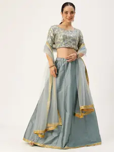 Ethnovog Embroidered Semi Stitched Lehenga & Blouse With Dupatta