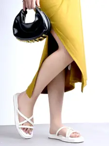 Shoetopia Women One Toe Flats with Laser Cuts