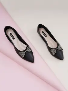 Sherrif Shoes Women Embellished Slip-On Mules with Bows Flats