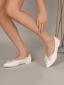 Sherrif Shoes Women Pointed Toe Flats With Bows