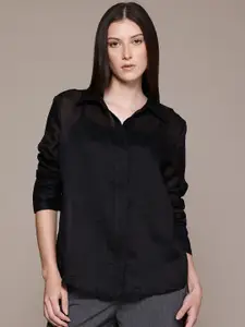 MANGO Ramie Sheer Casual Shirt