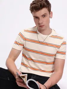 Kook N Keech Men Striped Pure Cotton T-shirt