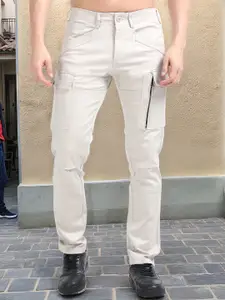 NEVER NEUD Men Relaxed Fit Heavy Utility Cargos Trousers