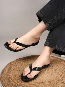 DressBerry Women Black Casual Open Toe Flats