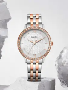 Timex Women Stainless Steel Embellished Dial & Bracelet Straps Analogue Watch  TWEL21901