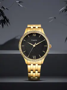 Timex Women Stainless Steel Embellished Dial & Bracelet Straps Analogue Watch TWEL21902