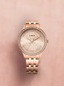 Timex Women Stainless Steel Embellished Dial & Straps Analogue Watch TWEL21903