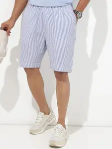 The Roadster Lifestyle Co. Men Striped High-Rise Pure Cotton Shorts