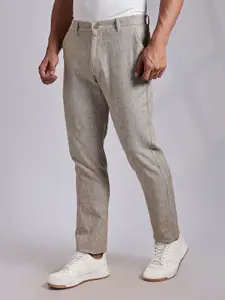 Thomas Scott Men Regular Fit Linen Chino Trousers