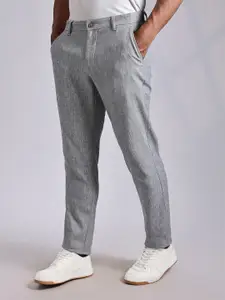 Thomas Scott Men Regular Fit Linen Chino Trousers