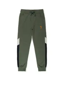 Alan Jones Boys Mid Rise Color Blocked Regular Fit Joggers