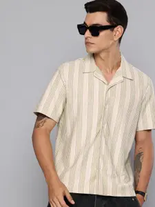 Levis Pure Cotton Striped Drop-Shoulder Sleeves Relaxed Fit Casual Shirt