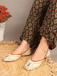Carlton London Women Embellished Ethnic Mojaris Flats
