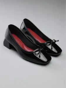 Lino Perros Hepburn Noir Women Block Heel Pumps with Bows