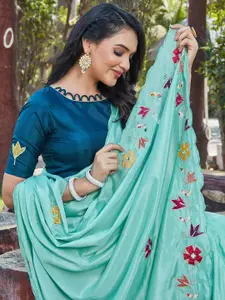 Satrani Floral Embroidered Embellished Saree
